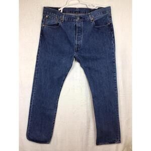 Levi’s 501 Jeans Mens 38x32 Button Fly Straight Leg Classic Blue Denim
